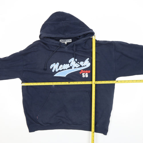 Penn Sports Men’s Blue Pullover Hoodie M New York Graphic Cotton Fleece