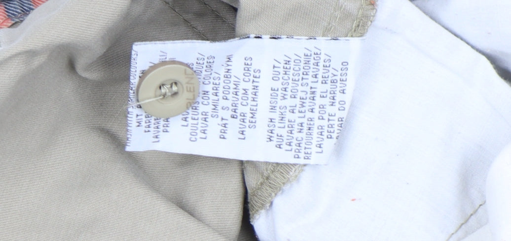 Blend Men Beige Checked Cargo Shorts L Cotton Casual