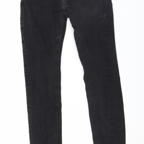 Jack & Jones Mens Black Skinny Liam Jeans 28W 30L Slim Fit Denim