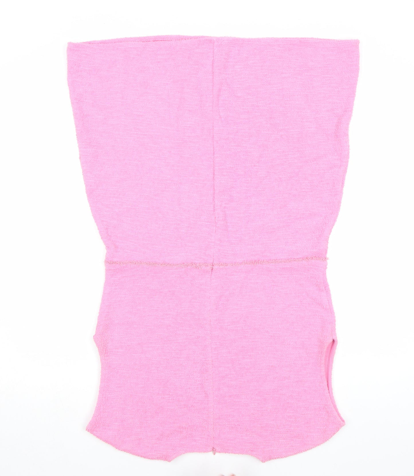 Zara Women Pink Sleeveless Shift Dress Size L Short Knit Zip Back