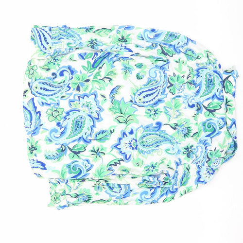 Zara Womens Multicoloured Paisley Viscose Button-Up Shirt XS