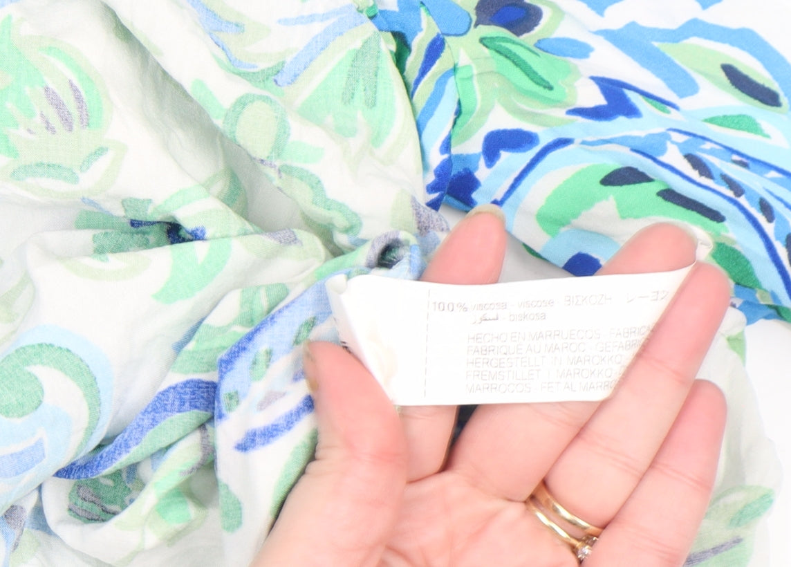 Zara Womens Multicoloured Paisley Viscose Button-Up Shirt XS