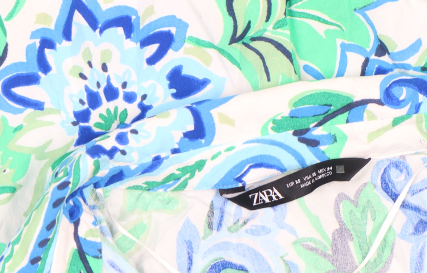 Zara Womens Multicoloured Paisley Viscose Button-Up Shirt XS