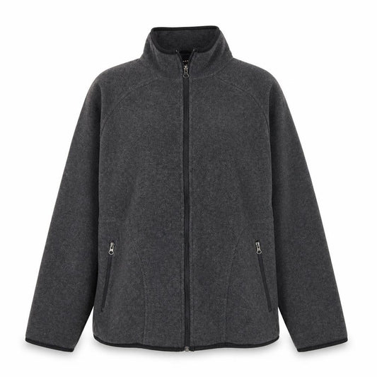 Front view of Livergy unisex adults grey fleece full zip jacket, size L