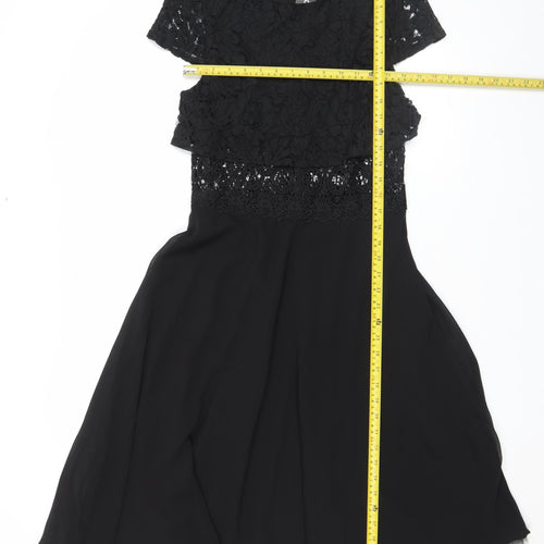 Boohoo Women's Black Lace Fit & Flare Dress Size 10