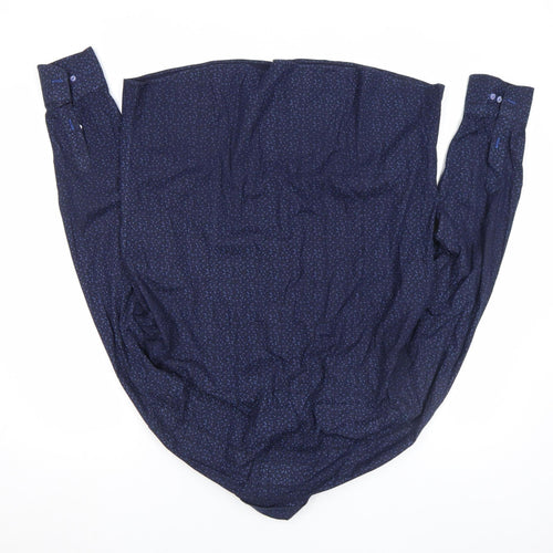 Viadi Polo Men's Navy Blue Slim Fit Long Sleeve Button-Up Shirt XL