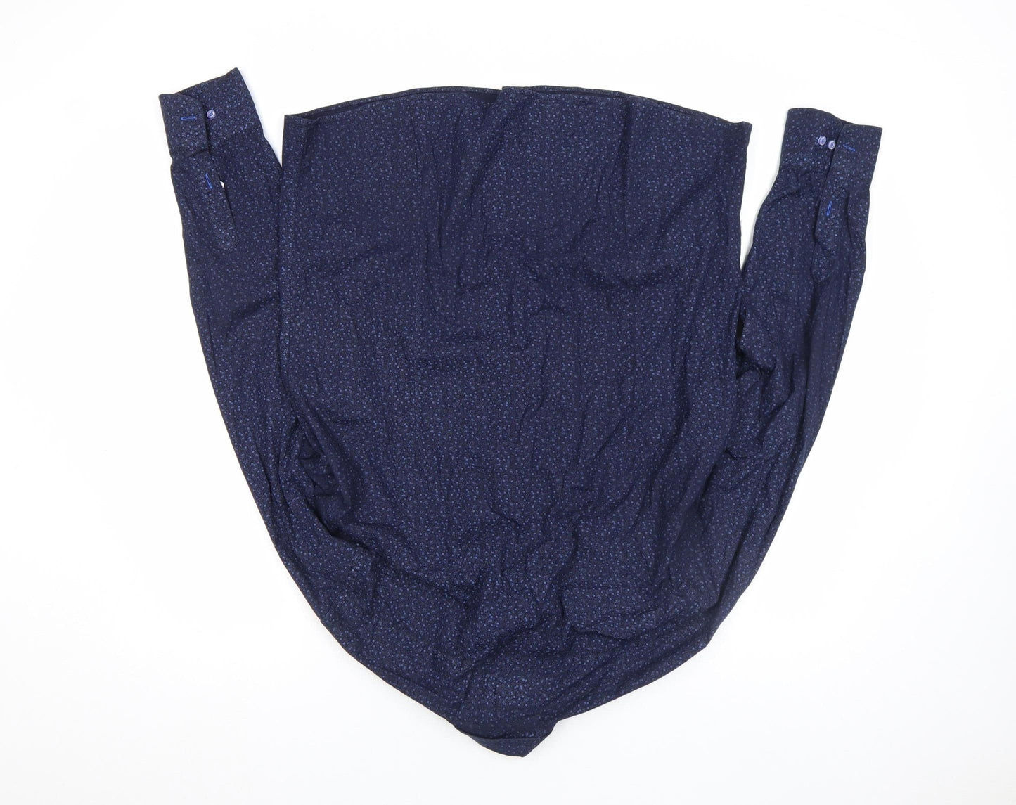 Viadi Polo Men's Navy Blue Slim Fit Long Sleeve Button-Up Shirt XL