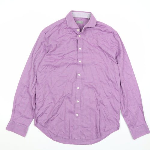 Jaeger Men's Purple Slim Fit Long Sleeve Cotton Button-Up Shirt Size 16