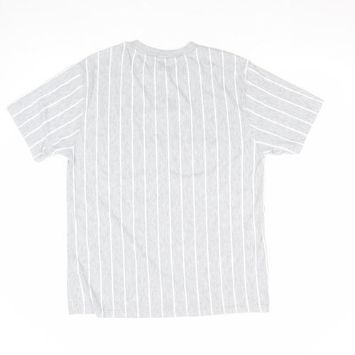 River Island Men’s Grey Striped Crew Neck T-Shirt Size L