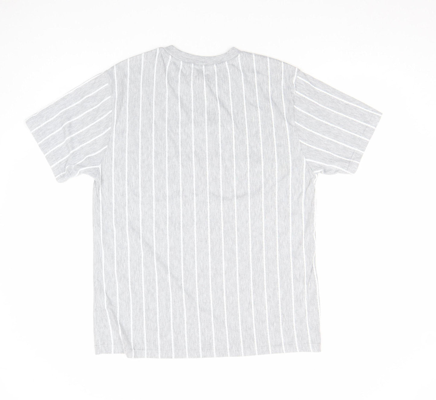 River Island Men’s Grey Striped Crew Neck T-Shirt Size L