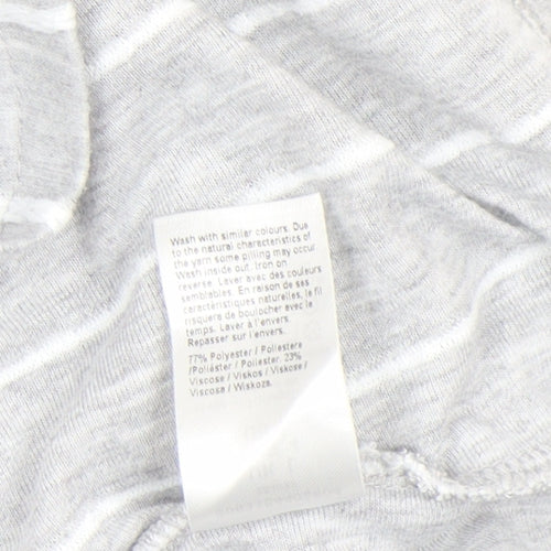 River Island Men’s Grey Striped Crew Neck T-Shirt Size L