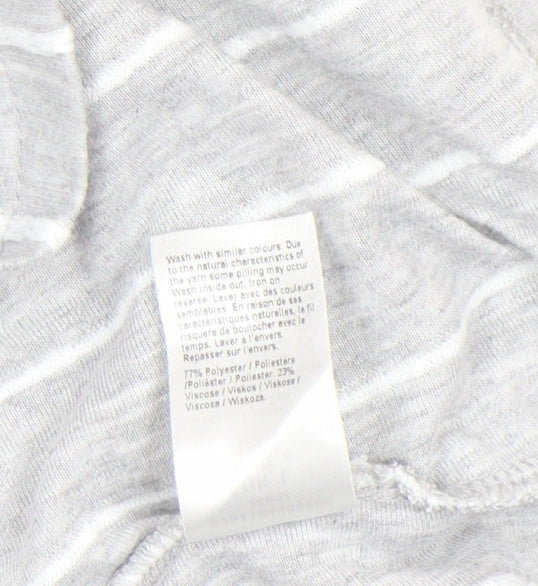 River Island Men’s Grey Striped Crew Neck T-Shirt Size L