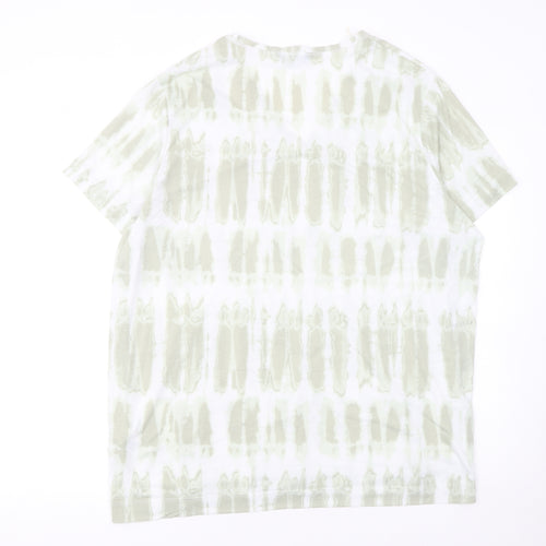Marks and Spencer Womens Green Tie-Dye V-Neck T-Shirt Size 22