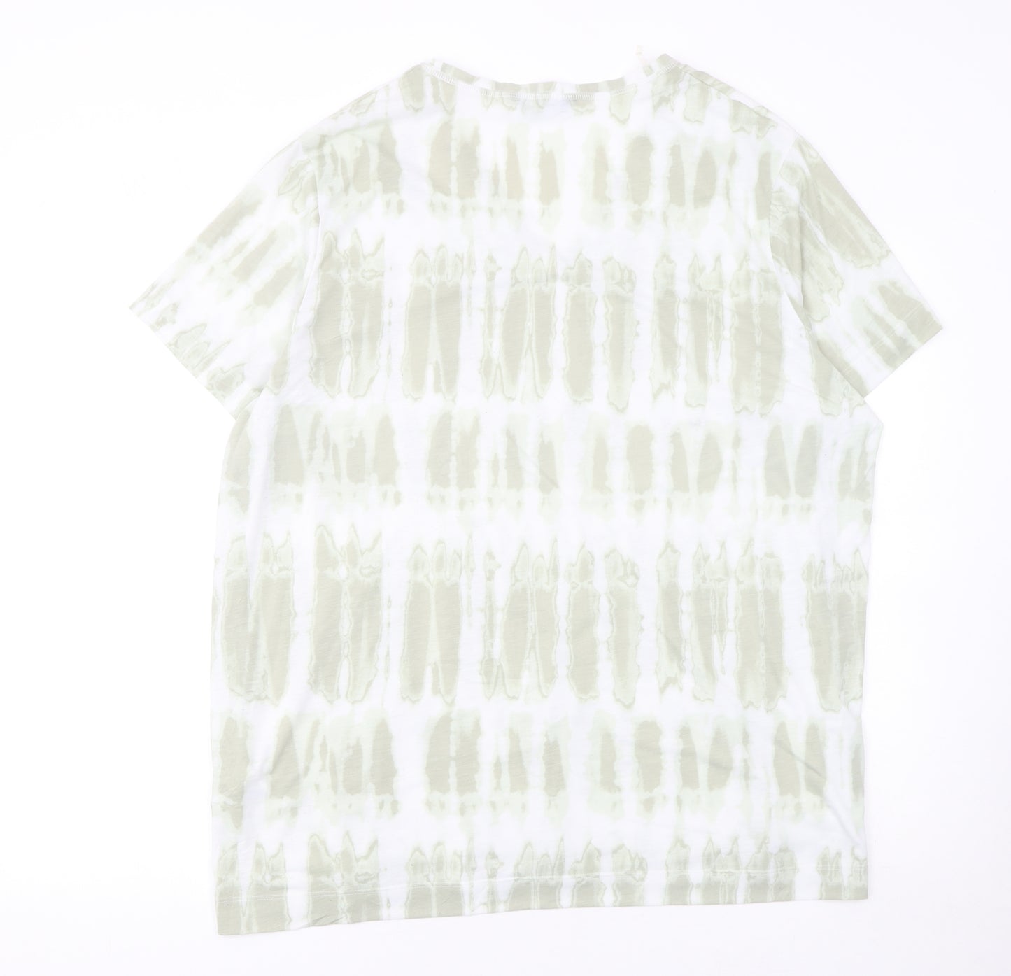 Marks and Spencer Womens Green Tie-Dye V-Neck T-Shirt Size 22