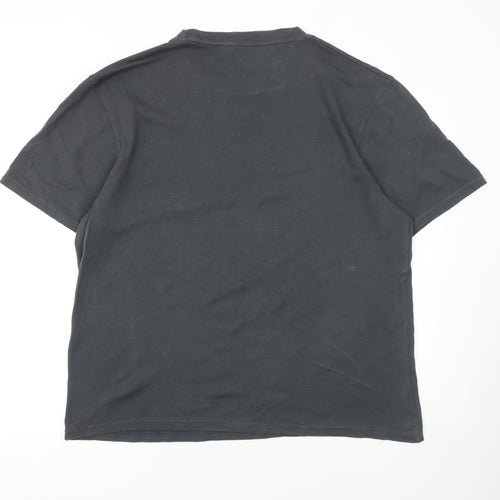 Zara Men Grey Regular Fit Cotton Crew Neck T-Shirt Size L