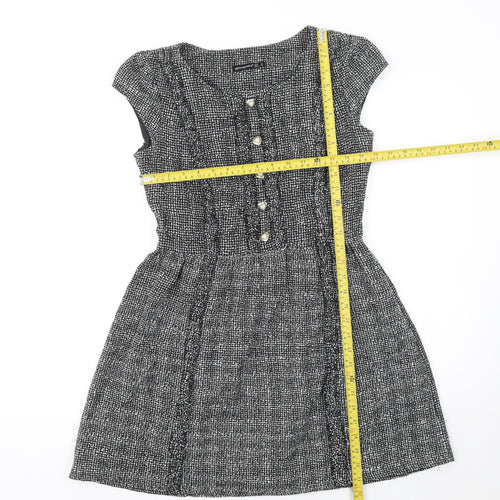 Atmosphere Women's Black Tweed A-Line Short Sleeve Dress Size 10