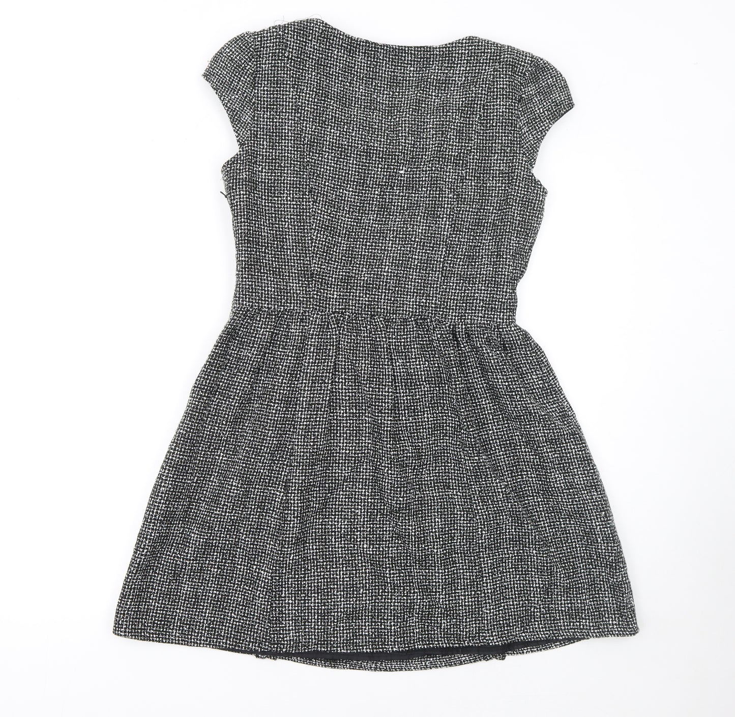 Atmosphere Women's Black Tweed A-Line Short Sleeve Dress Size 10