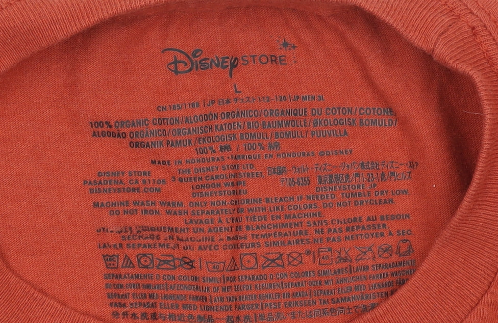 Disney Store Men's Red Grumpy Graphic T-Shirt L Funny Cotton