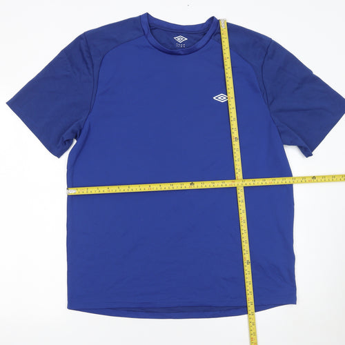 Umbro Men Blue XL Short Sleeve Polyester Sports T-Shirt