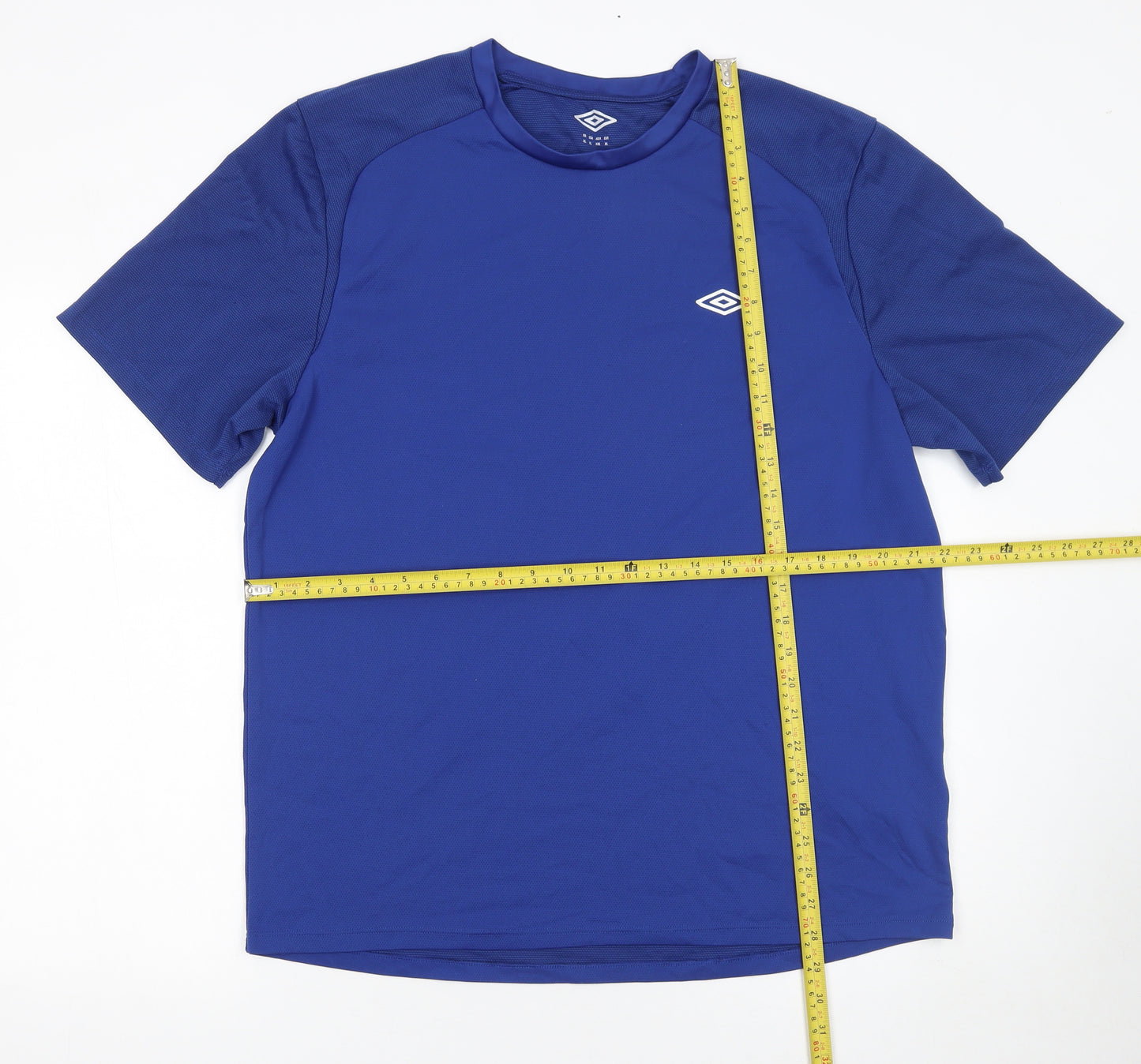 Umbro Men Blue XL Short Sleeve Polyester Sports T-Shirt