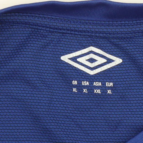 Umbro Men Blue XL Short Sleeve Polyester Sports T-Shirt