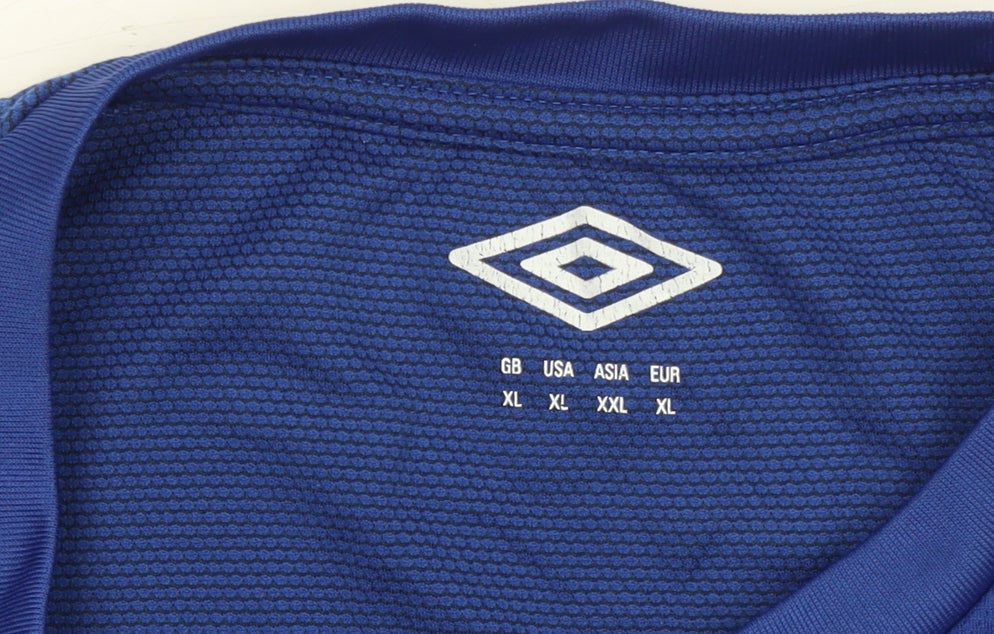 Umbro Men Blue XL Short Sleeve Polyester Sports T-Shirt