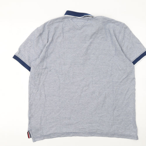 Tommy Hilfiger Men's Blue XL Regular Fit Cotton Polo Shirt