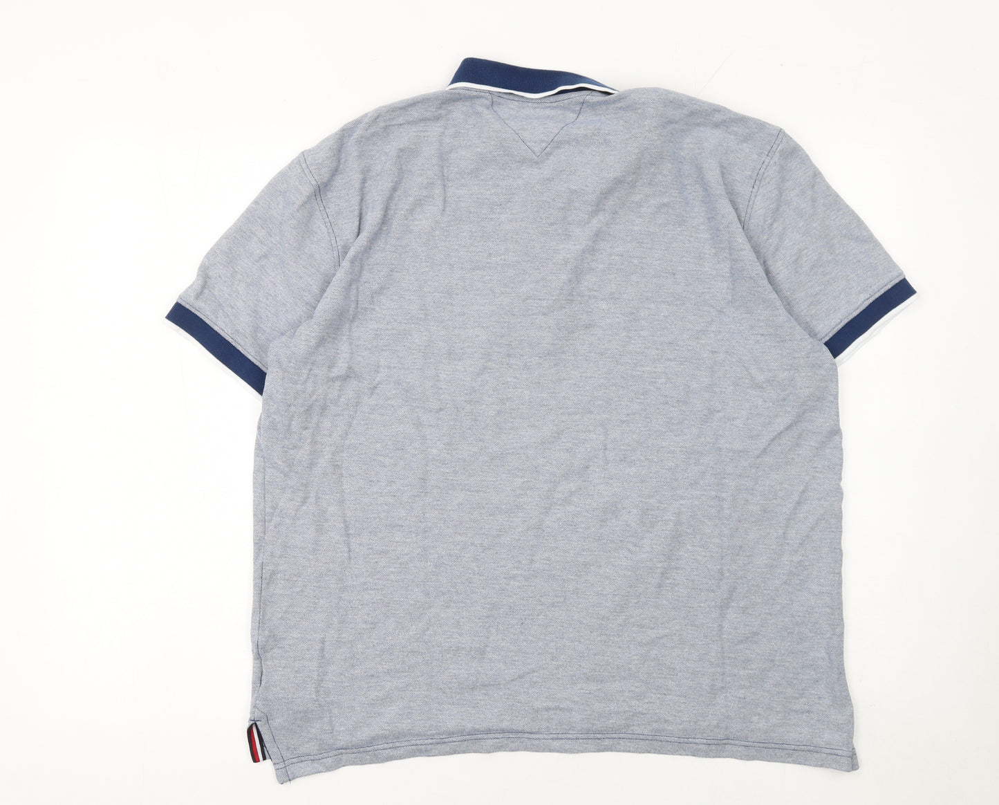 Tommy Hilfiger Men's Blue XL Regular Fit Cotton Polo Shirt
