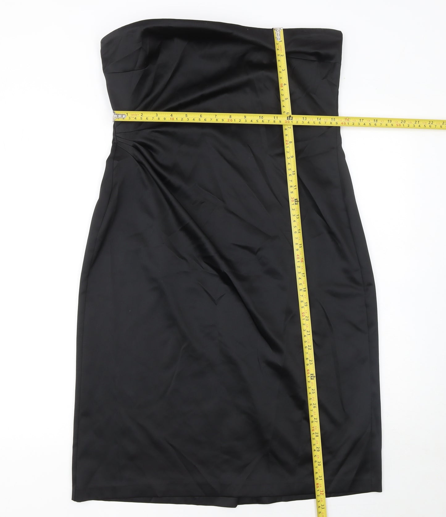 Dorothy Perkins Women’s Black Strapless Bodycon Knee Length Dress Size 14