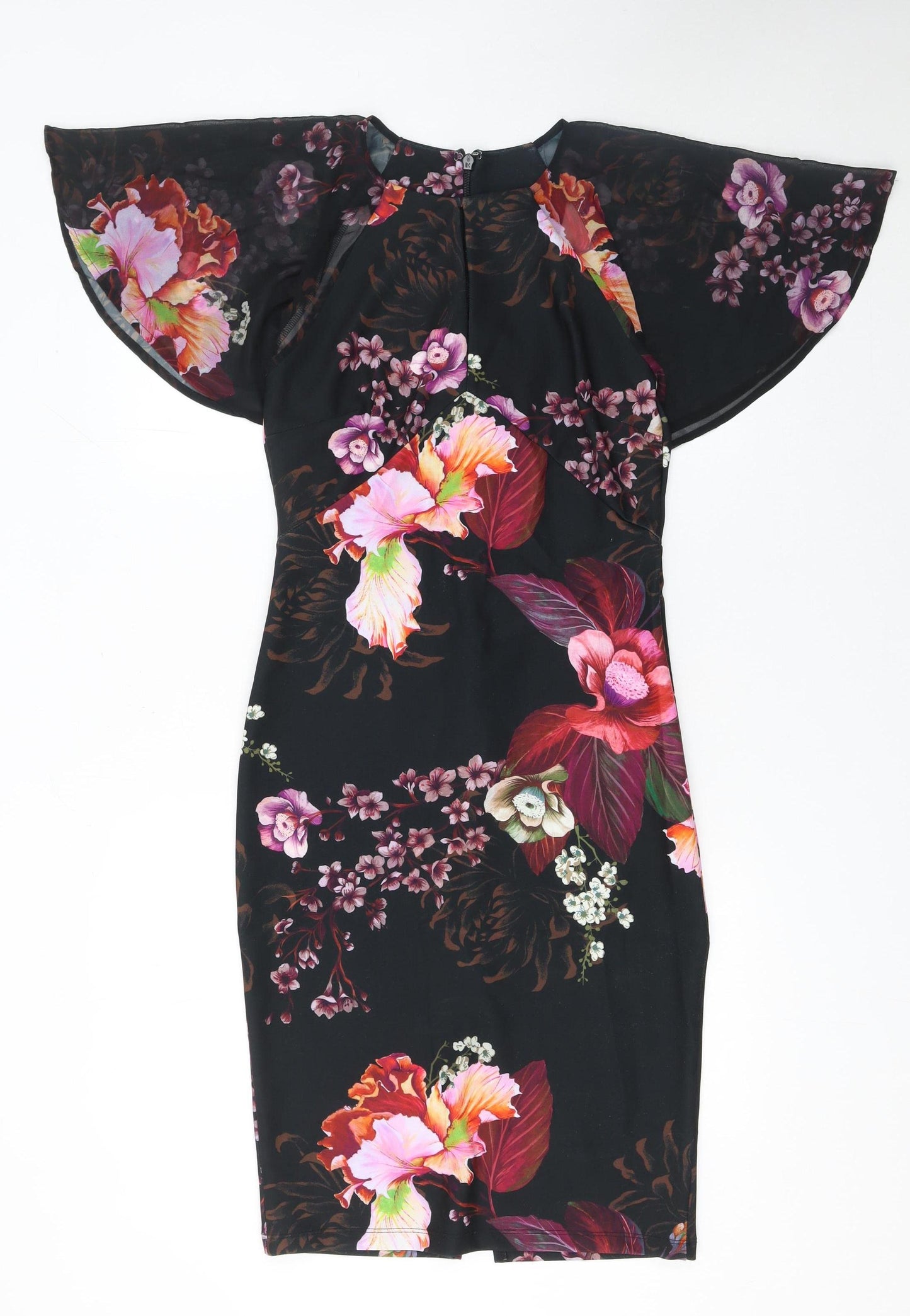 Next Women Black Floral Sheath Dress Size 10 Elegant Cocktail