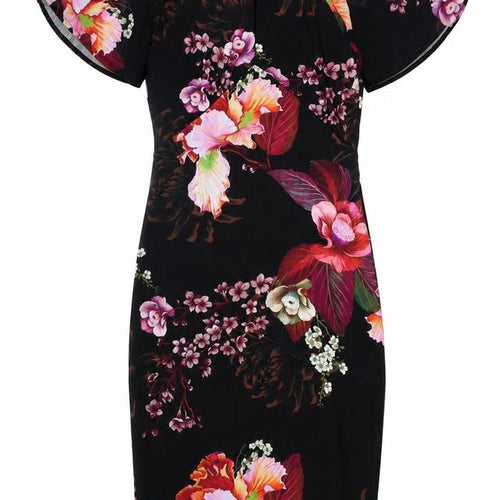 Next Women Black Floral Sheath Dress Size 10 Elegant Cocktail