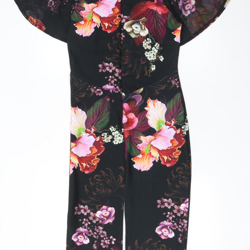 Next Women Black Floral Sheath Dress Size 10 Elegant Cocktail