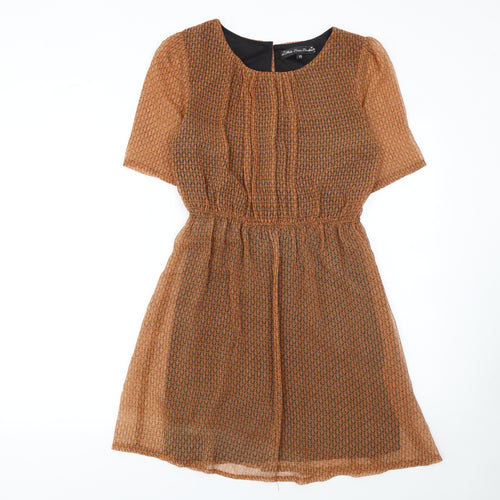 Mela Loves London Women Brown Short Fit & Flare Dress Size 10