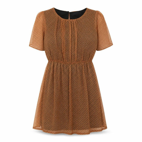 Mela Loves London Women Brown Short Fit & Flare Dress Size 10