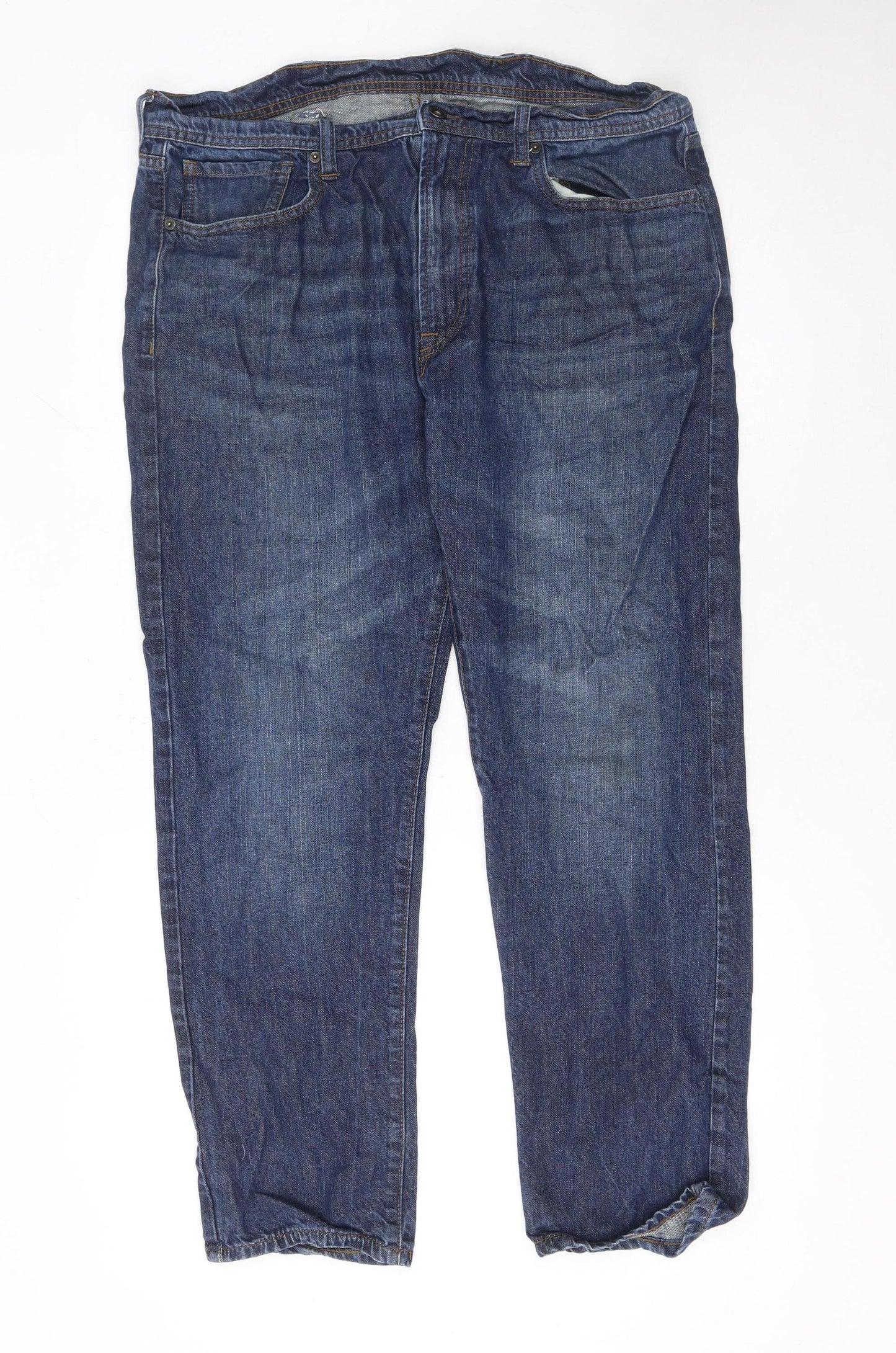 Marks and Spencer Men's Blue 38in Regular Straight Denim Jeans