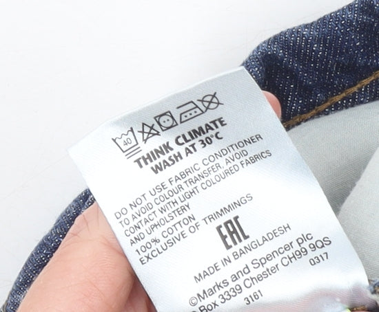 Marks and Spencer Men's Blue 38in Regular Straight Denim Jeans