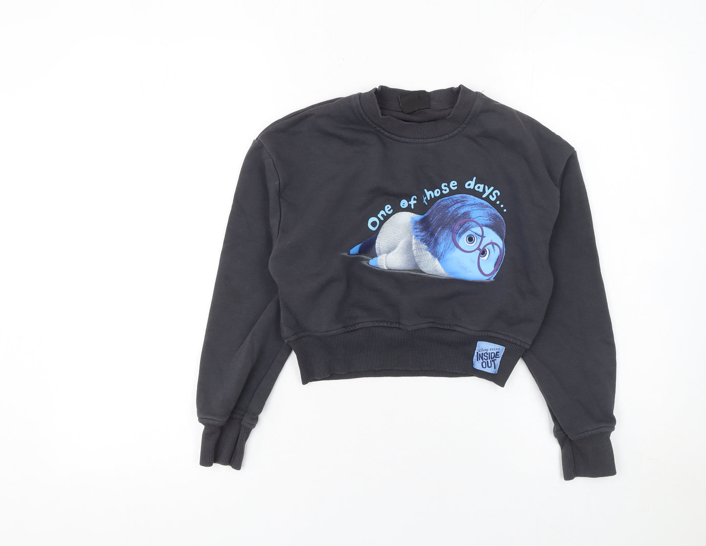 Primark Girls Black Inside Out Sadness Pullover Sweatshirt 9-10 Years