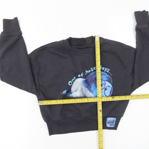 Primark Girls Black Inside Out Sadness Pullover Sweatshirt 9-10 Years