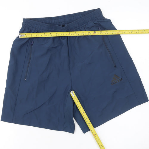 Adidas Men’s Blue Athletic Shorts S AEROREADY Primegreen Gym Running