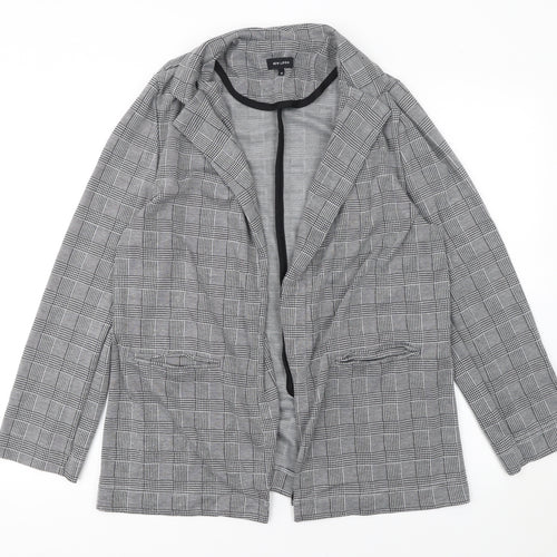 New Look Women's Grey Check Single-Breasted Blazer Size 16