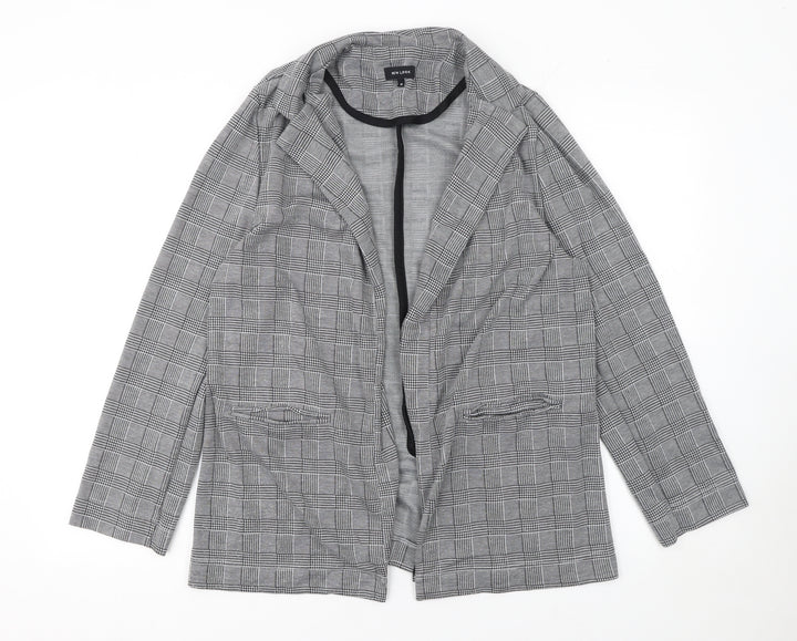New Look Women's Grey Check Single-Breasted Blazer Size 16