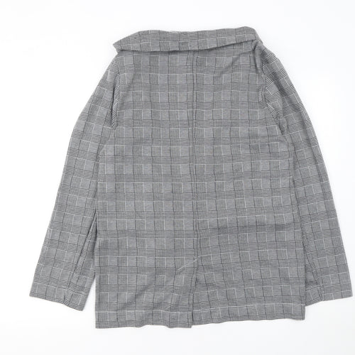 New Look Women's Grey Check Single-Breasted Blazer Size 16
