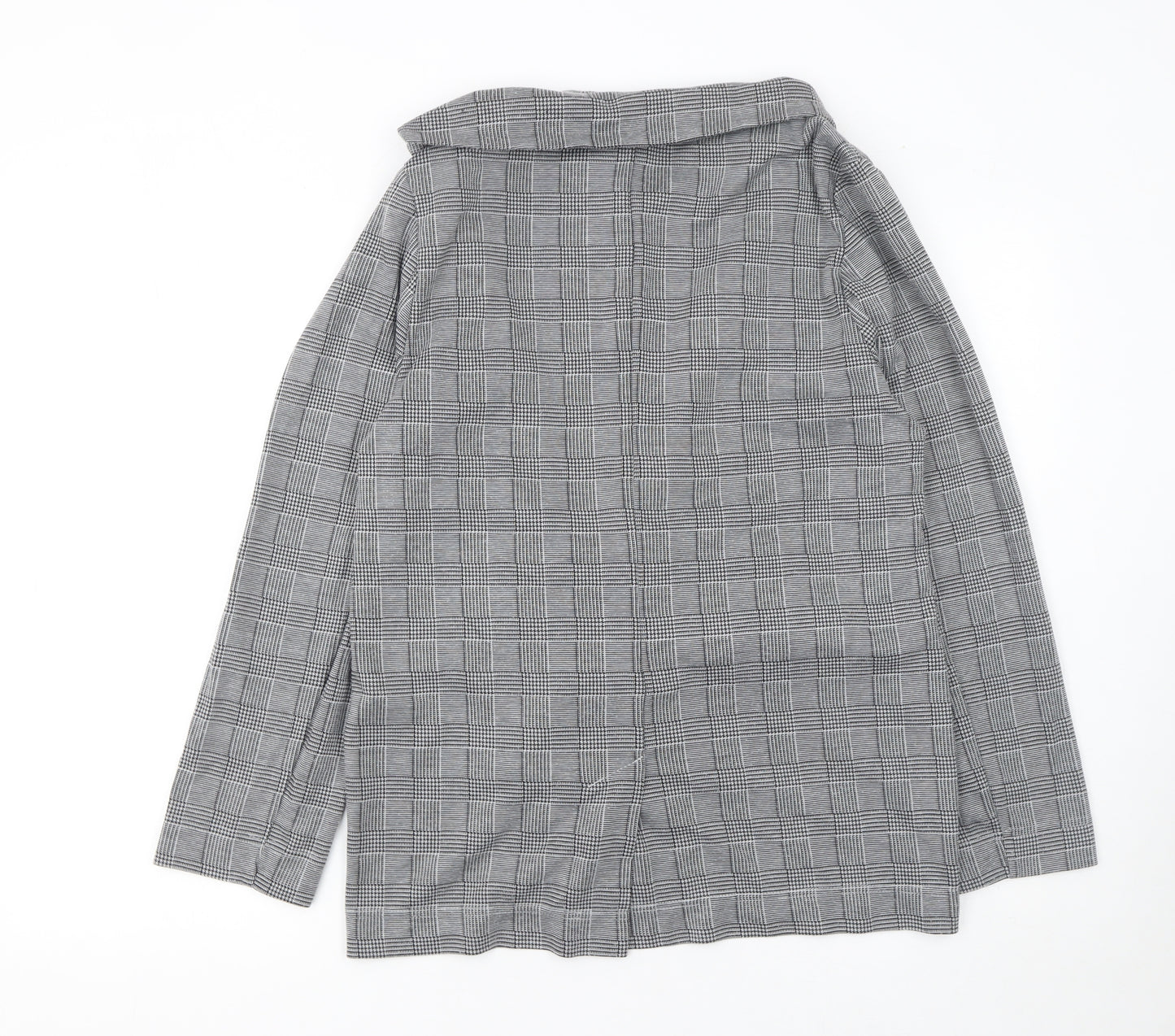 New Look Women's Grey Check Single-Breasted Blazer Size 16