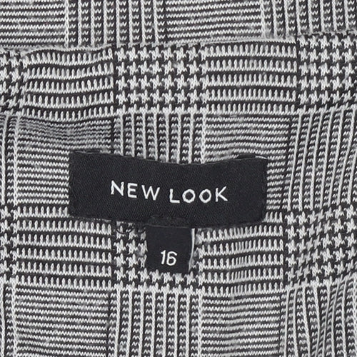 New Look Women's Grey Check Single-Breasted Blazer Size 16