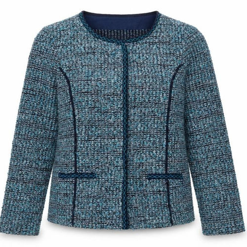 Charmance Women’s Blue Knit Cardigan UK 14 Round Neck Long Sleeve