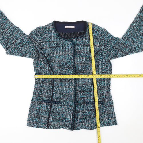 Charmance Women’s Blue Knit Cardigan UK 14 Round Neck Long Sleeve