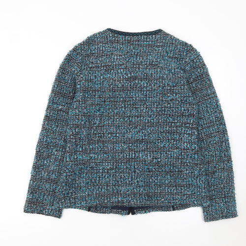 Charmance Women’s Blue Knit Cardigan UK 14 Round Neck Long Sleeve