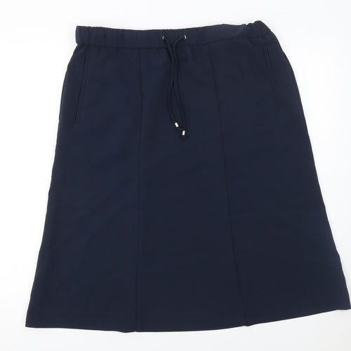 Charmance Women Blue A-Line Knee Length Skirt Size 14