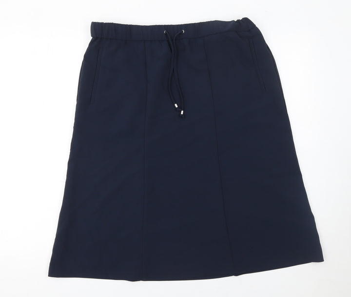 Charmance Women Blue A-Line Knee Length Skirt Size 14