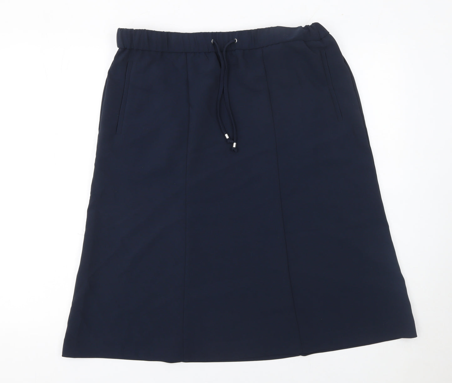 Charmance Women Blue A-Line Knee Length Skirt Size 14